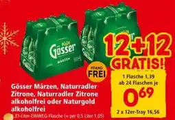 Interspar Gösser Märzen, Naturradler Zitrone, Naturradler Zitrone alkoholfrei oder Naturgold alkoholfrei Angebot