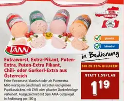 Interspar Extrawurst, Extra-Pikant, Puten- Extra, Puten-Extra Pikant, Chili- oder Gurkerl-Extra aus Österreich Angebot