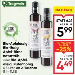 Maximarkt Bio-Apfelessig, Bio-Essig Apfel-Birne naturtrüb oder Bio-Apfel- essig Blütenhonig Angebot