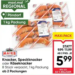 Maximarkt Knacker, Speckknacker oder Käseknacker Angebot
