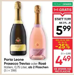 Maximarkt Porta Leone Prosecco Treviso oder Rosé Angebot
