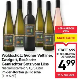 Maximarkt Waldschütz Grüner Veltliner, Zweigelt, Rosé oder Gemischter Satz vom Löss Angebot