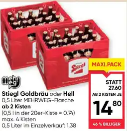 Maximarkt Stiegl Goldbräu oder Hell Angebot