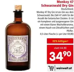 Interspar Monkey 47 Schwarzwald Dry Gin Angebot