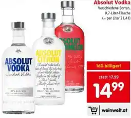 Interspar Absolut Vodka Angebot