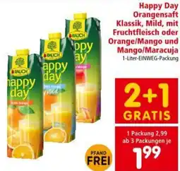 Interspar Happy Day Orangensaft Klassik, Mild, mit Fruchtfleisch oder Orange/Mango und Angebot