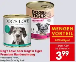 Interspar Dog's Love oder Dogs'n Tiger Premium Hundenahrung Angebot