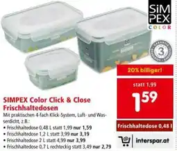 Interspar SIMPEX Color Click & Close Frischhaltedosen Angebot