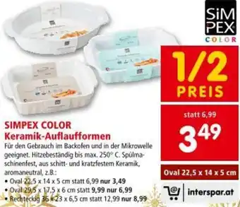 Interspar SIMPEX COLOR Keramik-Auflaufformen Angebot