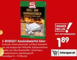 Interspar S-BUDGET Anzündwürfel 64er Angebot