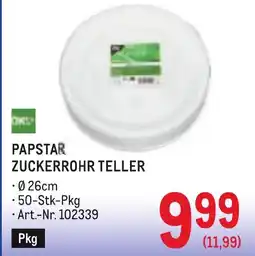 Metro Papstar zuckerrohr teller Angebot