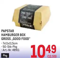 Metro Papstar hamburger box gross good food Angebot