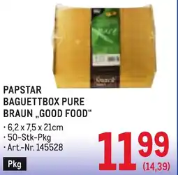 Metro Papstar baguettbox pure braun good food Angebot