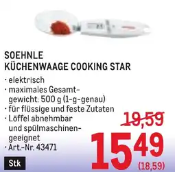 Metro Soehnle küchenwaage cooking star Angebot