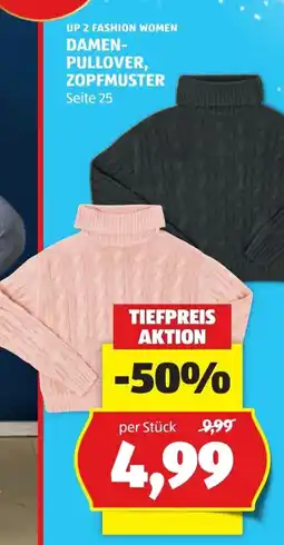 Hofer Damen- pullover, zopfmuster Angebot