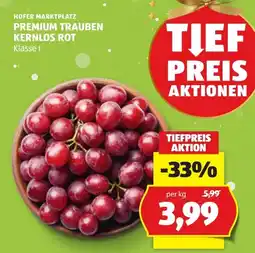 Hofer Premium trauben kernlos rot Angebot