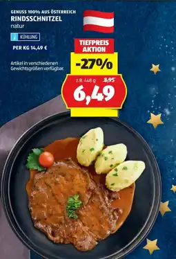 Hofer Rindsschnitzel Angebot
