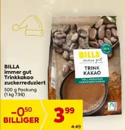 Billa Billa immer gut trinkkakao zuckerreduziert Angebot