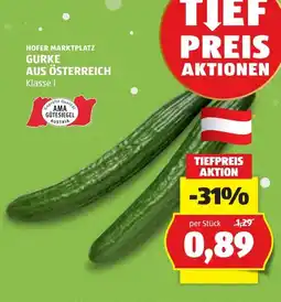 Hofer Hofer marktplatz gurke aus österreich Angebot