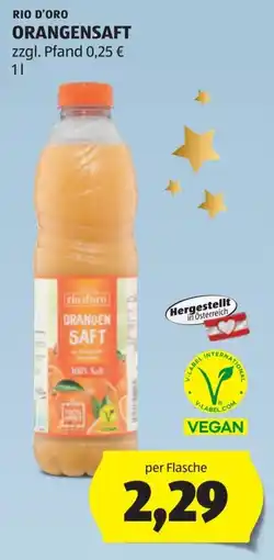 Hofer Rio d'oro orangensaft Angebot