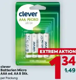 Billa clever Batterien Micro AAA od. AA 8 Stk. Angebot