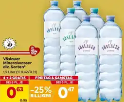Billa Vöslauer Mineralwasser div. Sorten* Angebot