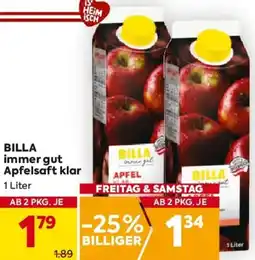 Billa BILLA immergut Apfelsaft klar Angebot