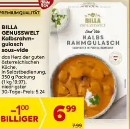 Billa BILLA GENUSSWELT Kalbsrahm- gulasch sous-vide Angebot