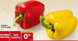 Billa Paprika rot od. gelb Angebot