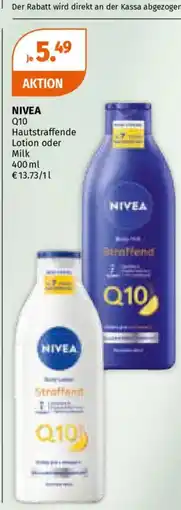 Müller Nivea q10 hautstraffende lotion oder milk Angebot