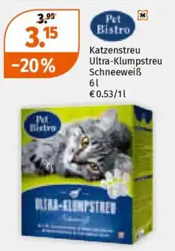 Müller Pet Bistro Katzenstreu Ultra-Klumpstreu Schneeweiß Angebot
