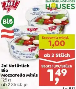 ADEG Ja! Natürlich Bio Mozzarella Minis Angebot