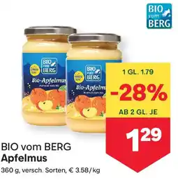 MPreis BIO vom BERG Apfelmus Angebot
