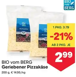 MPreis BIO vom BERG Geriebener Pizzakäse Angebot