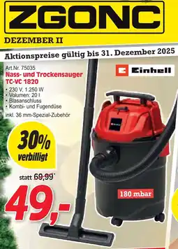 Zgonc Nass- und Trockensauger TC-VC 1820 Angebot
