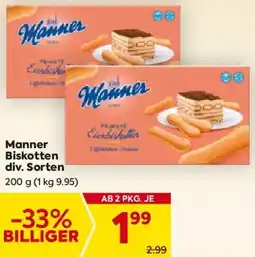 Billa Manner Biskotten div. Sorten Angebot