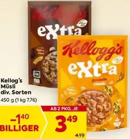 Billa Kellog's Müsli div. Sorten Angebot