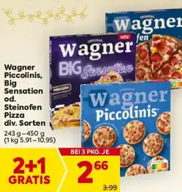 Billa Wagner Piccolinis, Big Sensation od. Steinofen Pizza div. Sorten Angebot