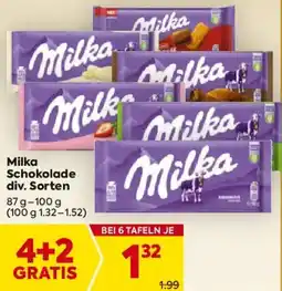 Billa Milka Schokolade div. Sorten Angebot