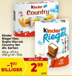 Billa Kinder riegel 10er duplo 10er od. country 9er div. sorten Angebot