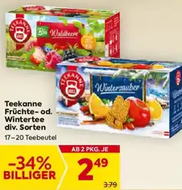 Billa Teekanne Früchte-od. Wintertee div. Sorten Angebot