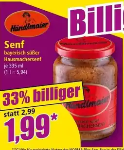Norma Senf bayerisch süßer Hausmachersenf Angebot
