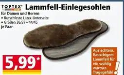 Norma Toptex lammfell-einlegesohlen Angebot