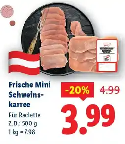 Lidl Frische Mini Schweins karree Angebot