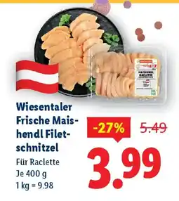 Lidl Wiesentaler Frische Mais shendl Filet schnitzel Angebot