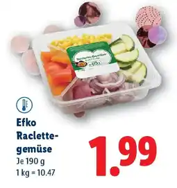 Lidl Efko Raclette- gemüse Angebot