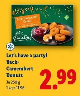 Lidl Let's have a party! Back Camembert Donuts Angebot