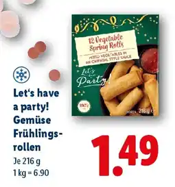 Lidl Let's have a party! gemüse frühlings- rollen Angebot