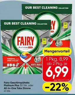 Spar Fairy geschirrspültabs platinum Angebot