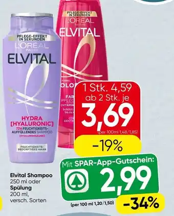 Spar Elvital shampoo Angebot